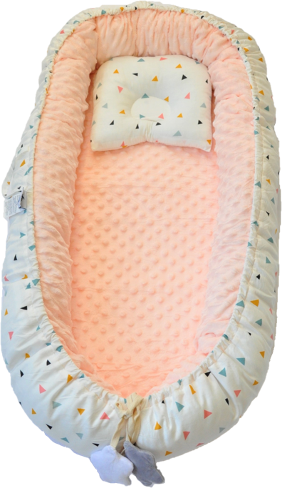 Baby Lounger, Nest, Breathable Minkydot Peach