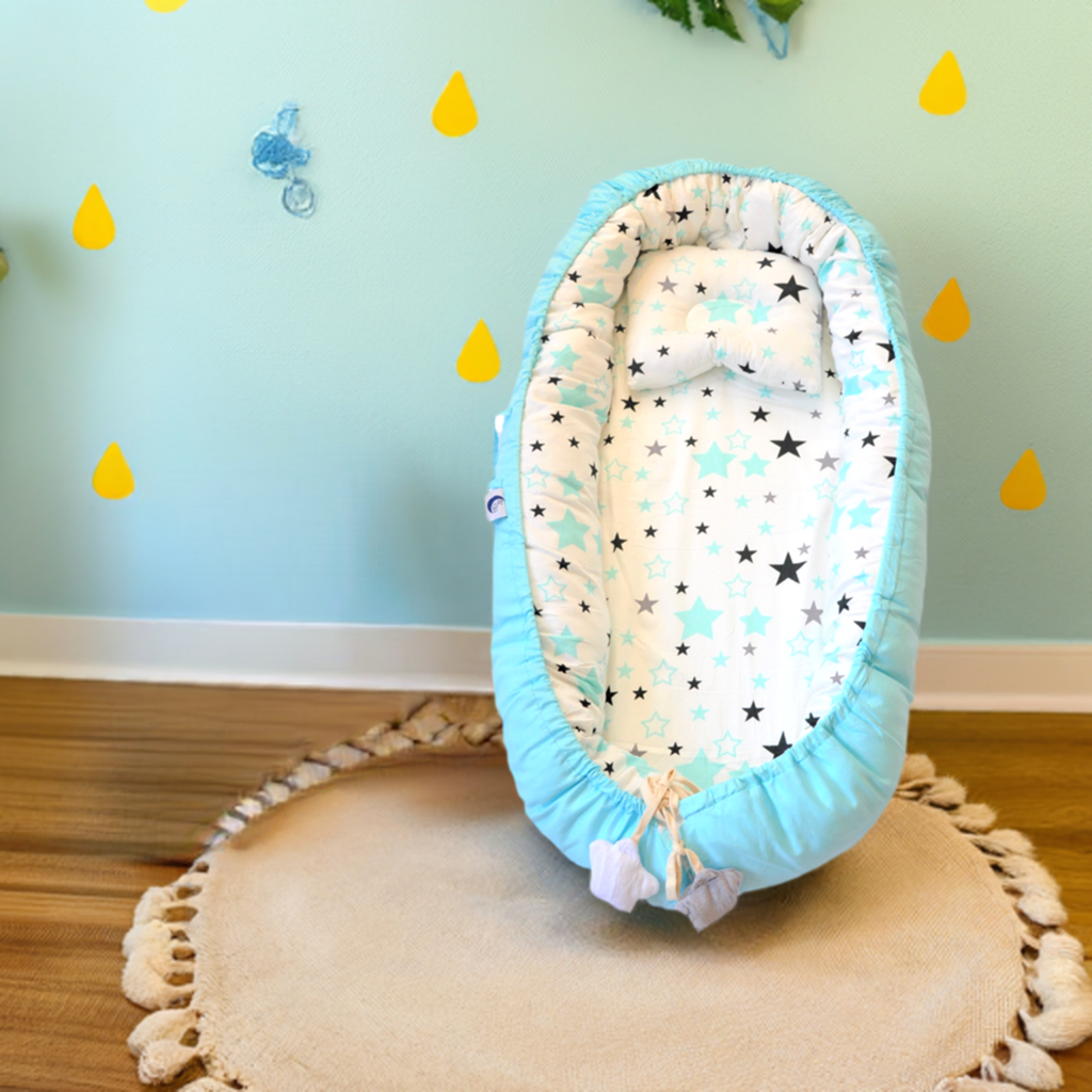Baby Lounger, Nest, Breathable Blue Stars